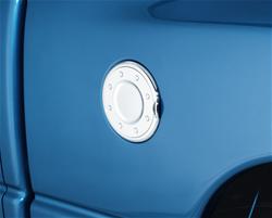 Chrome Plastic Fuel Door Cover 02-08 Dodge Ram - Click Image to Close
